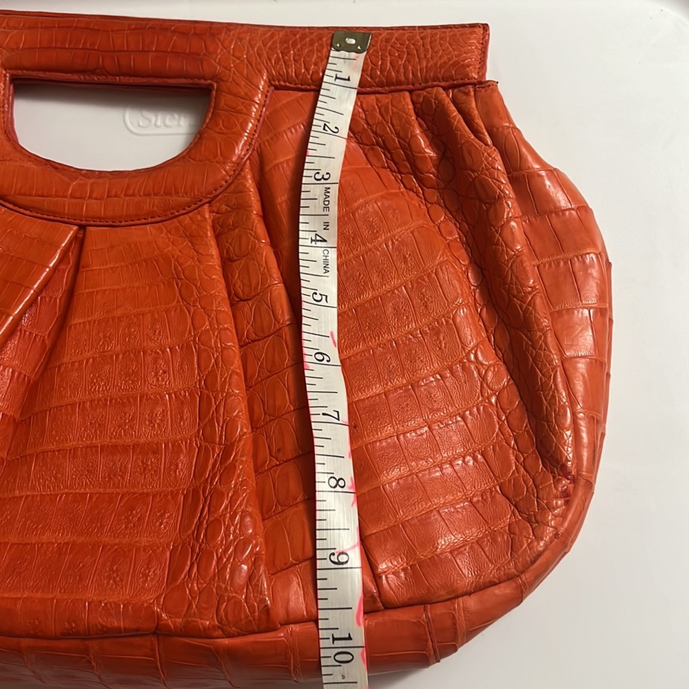 Nancy Gonzales beautiful burnt orange genuine leather clutch. They’re back!!!! - Picture 10 of 12